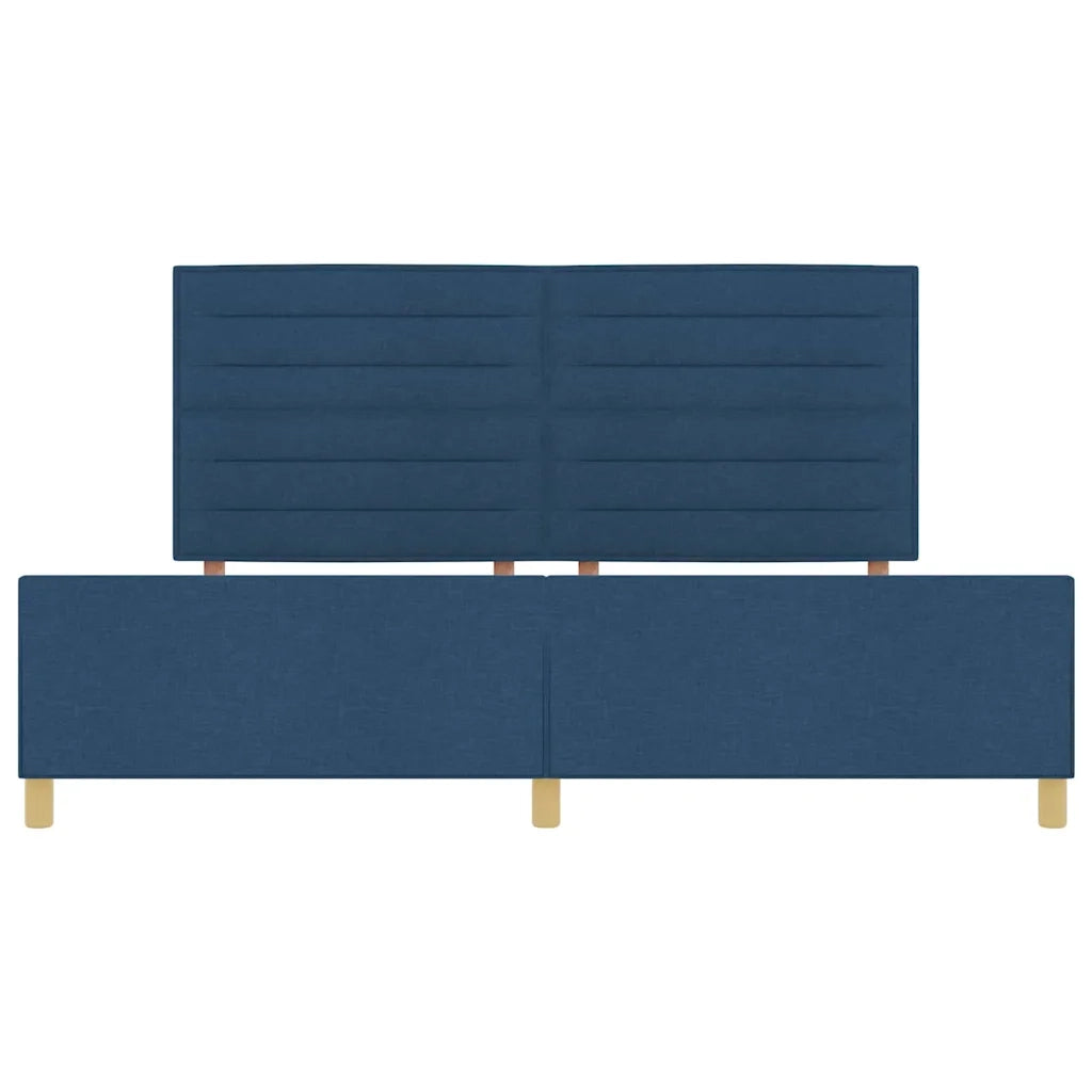 Struttura del letto con testiera Blu 200 x 200 cm Tessuto