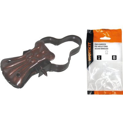 PINZA BAROCCO X ANELLO TENDA SELF WORKIT - ACCIAIO BRONZATO + ARCO CF=PZ 8- 2 confezioni