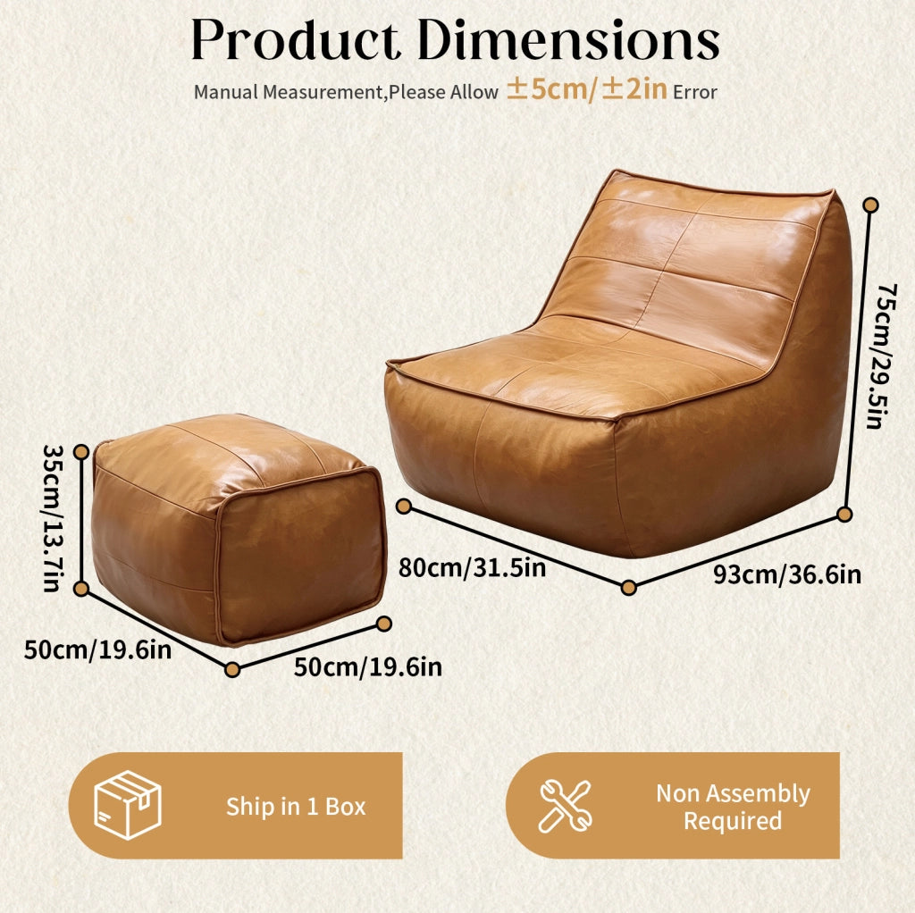 Poltrona ergonomica con pouf in tessuto tecnico marrone