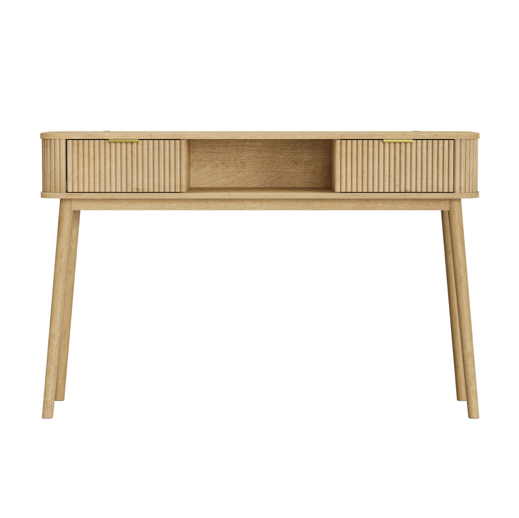 Consolle con 2 cassetti e ripiano aperto effetto rovere HOMVRA