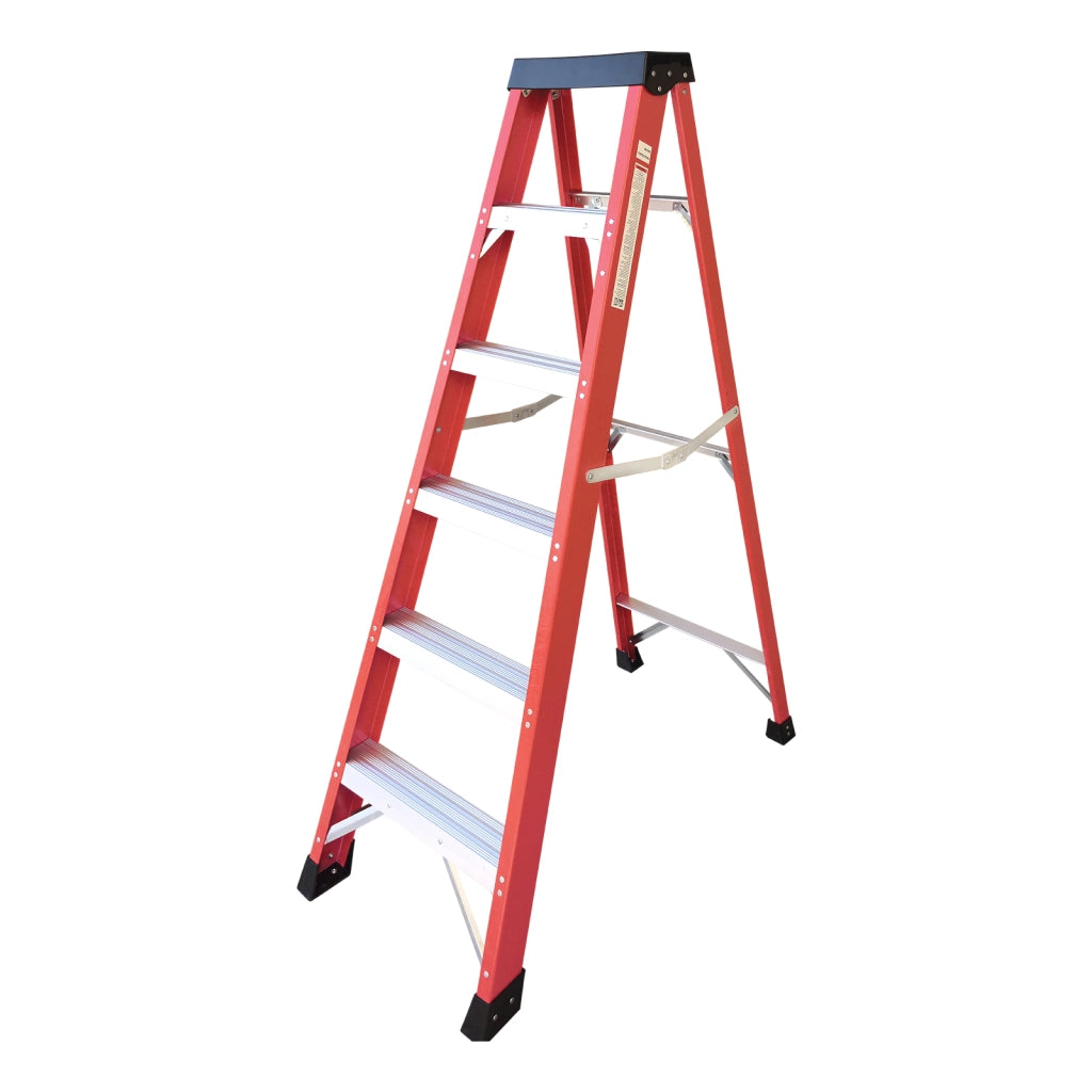 Scala in fibra di vetro monoposto per elettricisti, isolante, portata 150 kg