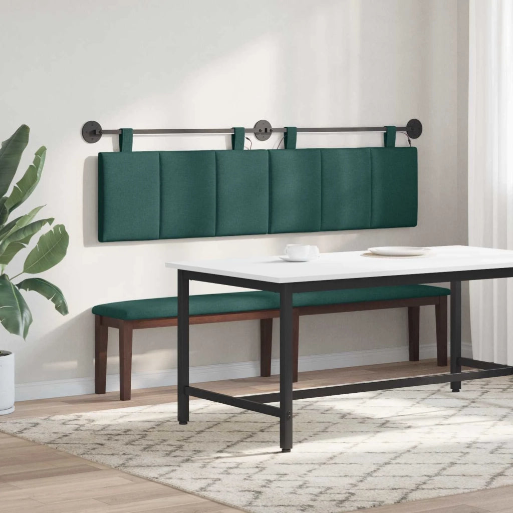 Testiera | Testata sospesa Con luce LED Verde Scuro Tessuto