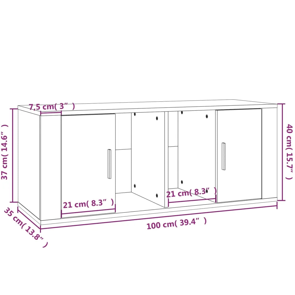 Mobile TV Grigio Sonoma 100x35x40 cm in Legno Multistrato 816806
