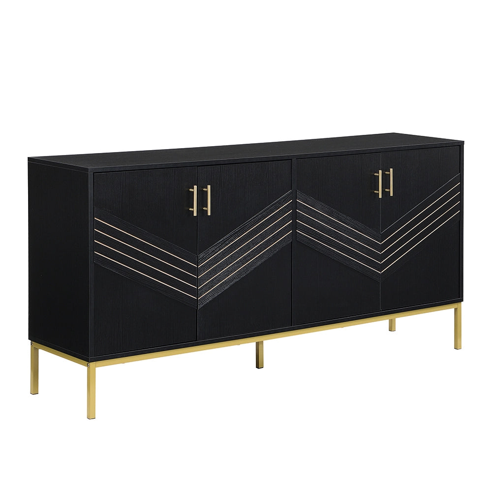 Buffet - Xylo - 4porte MDF nero/oro regolabile