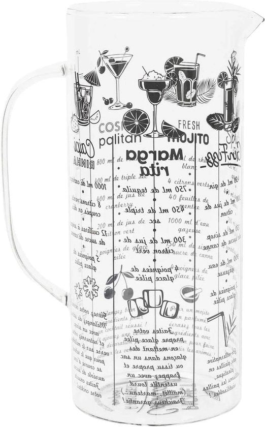 Set di due caraffe da cocktail da 2 litri con coperchio