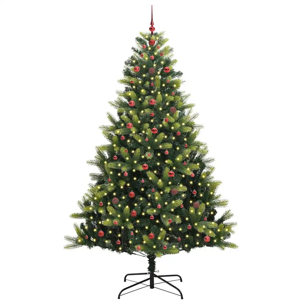 Albero di Natale Artificiale a Cerniera con 300 LED Verde 3396009