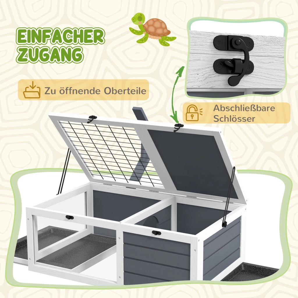 Casetta per Tartarughe con 2 Stanze ¨C zephmum ¨C Grigio Legno