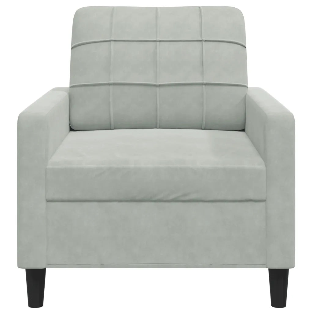 Poltrona Grigio Chiaro 60 cm Velluto 4007604