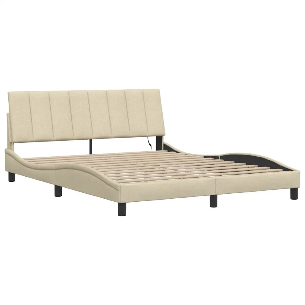 Giroletto senza Materasso-Struttura Letto Hanko Crema 160x200 cm in Tessuto 718204