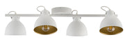 Faretto soffitto loft bianco oro 4 luci orientabili E27
