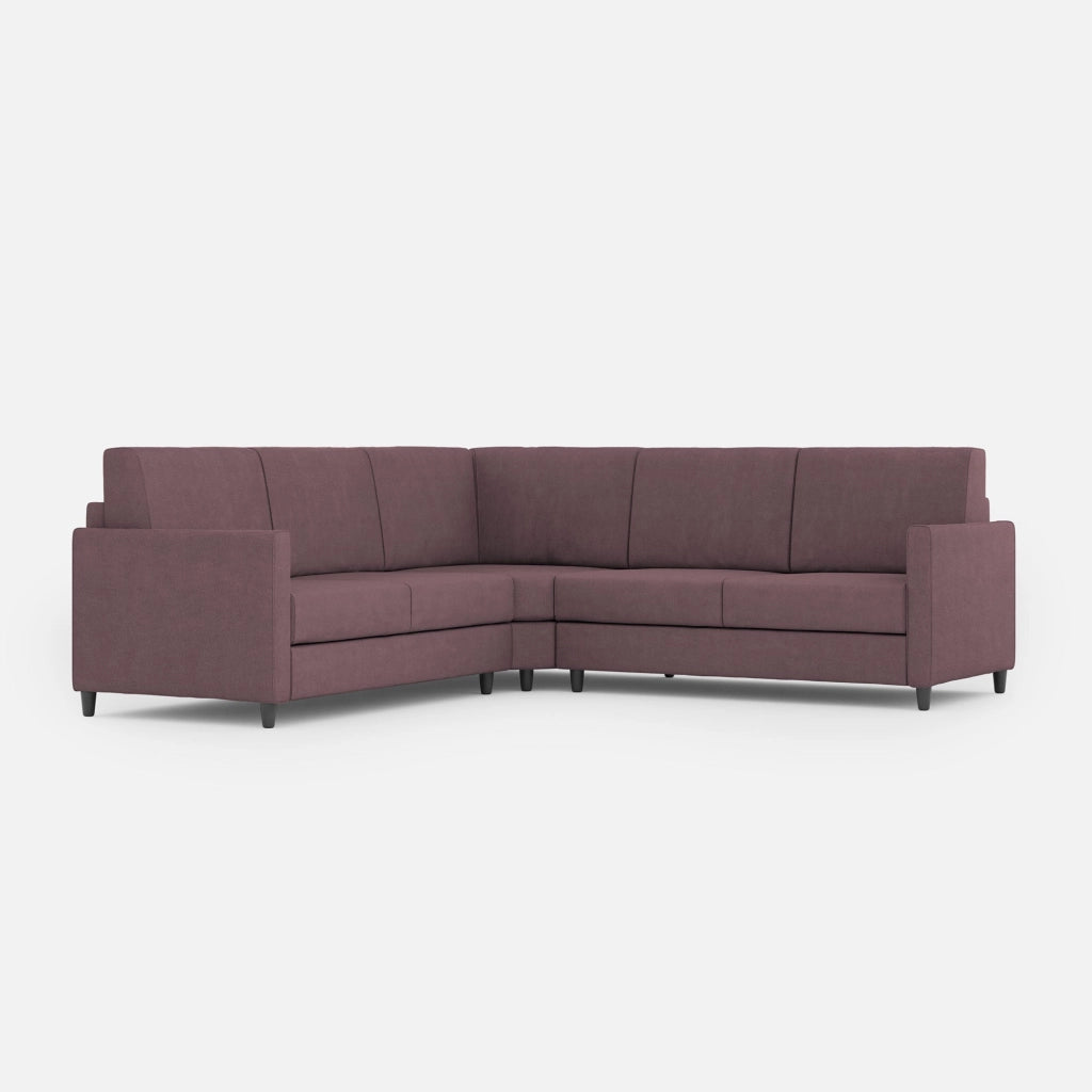 Divano Angolare 5 Posti 241x241x85 cm Karay in Tessuto Prugna