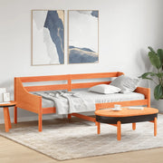 Dormeuse senza Materasso Marrone Cera 100x200 cm Legno di Pino 842837