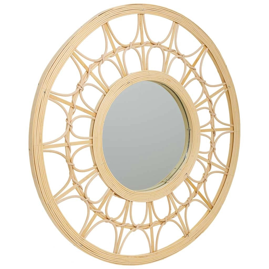 Specchio in rattan e bambù marrone d56x2h