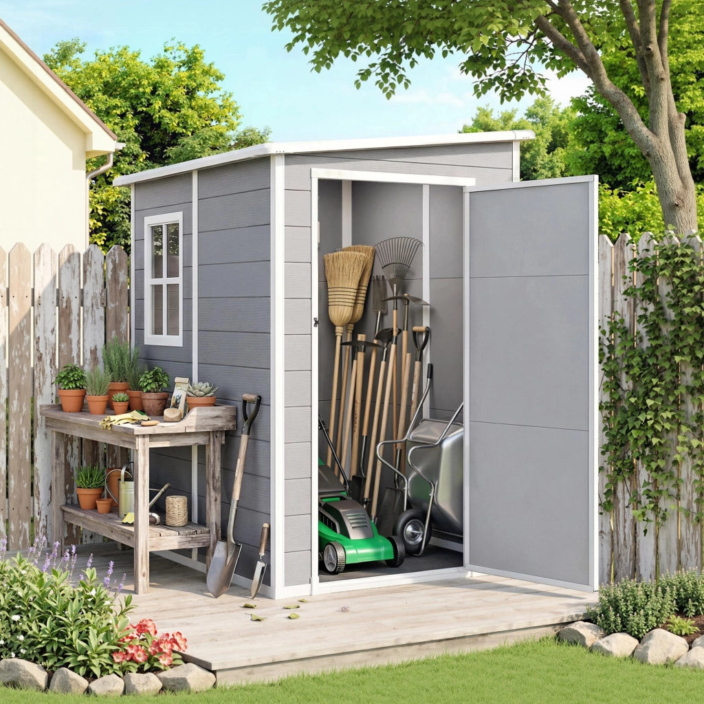 Casetta da giardino ¨C Minimal ¨C Grigio 122x149x192 cm