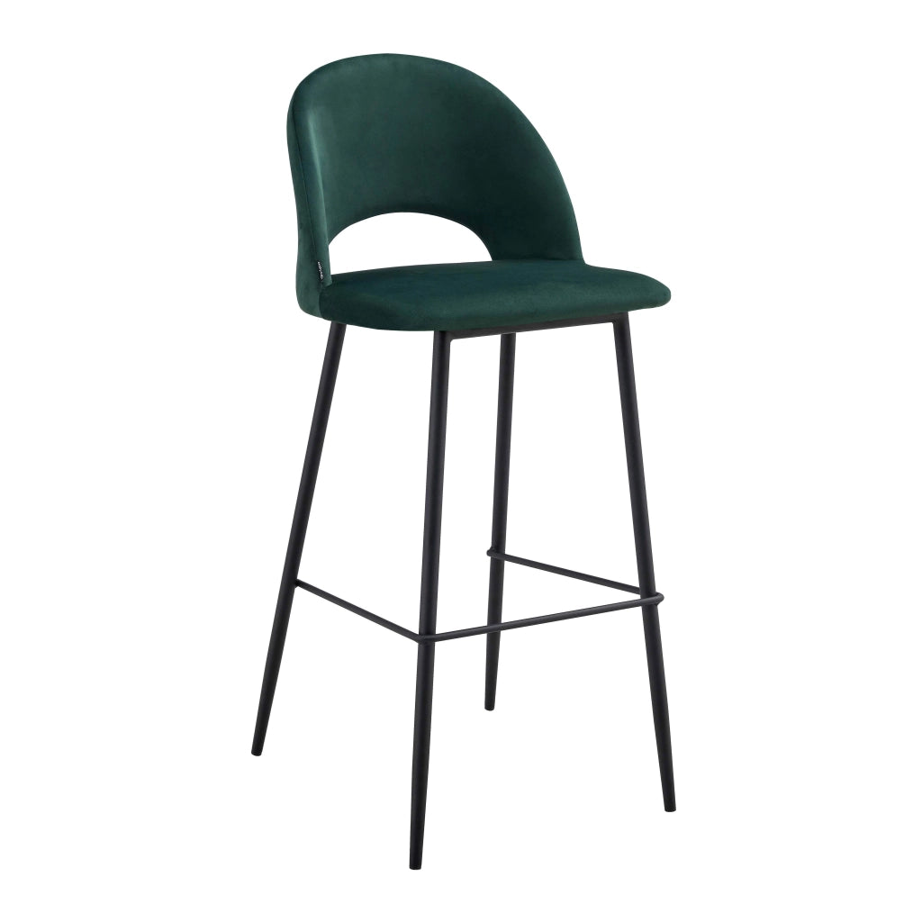 Oviala - Set di 2 sedie in velluto verde e metallo