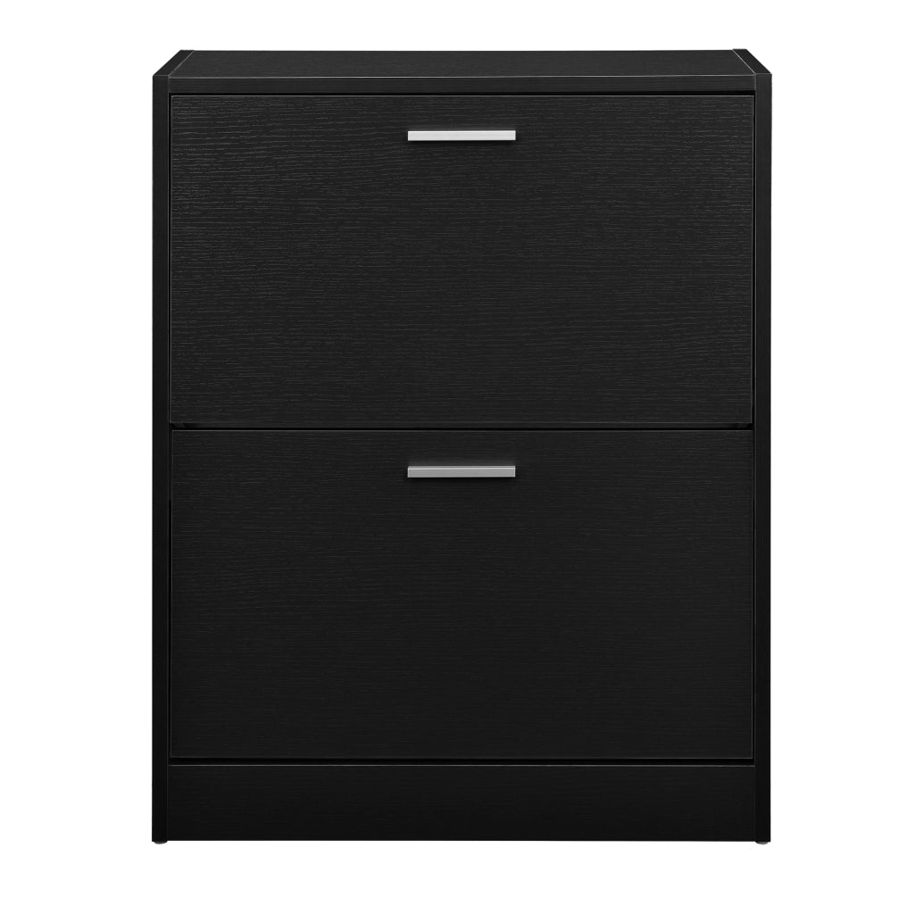 Scarpiera Sykkylven con 2 Contenitori Ribaltabili - Nero [en.casa]