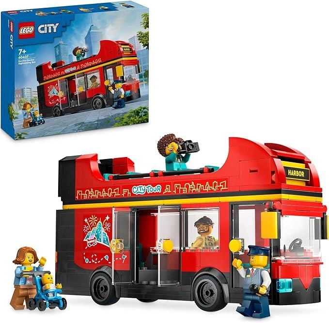 LEGO City Autobus Turistico Rosso a Due Piani, Giochi per Bambini e Bambine da 7 Anni in su con Veicolo Giocattolo in St