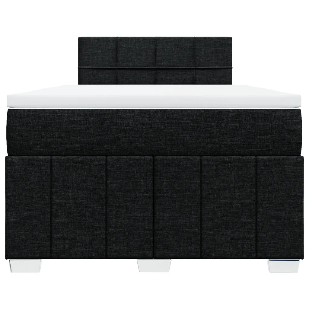 Giroletto a Molle con Materasso Nero 120x200 cm in Tessuto