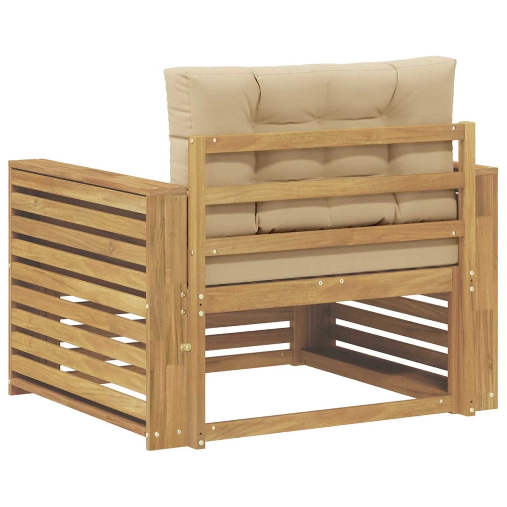 Divano da esterno Poliestere Bianco e Beige 3439145