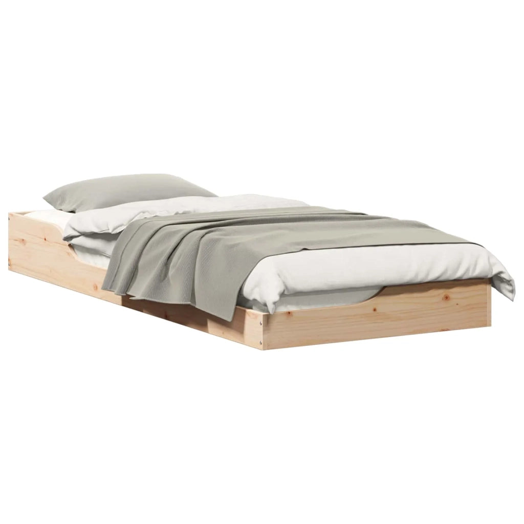 Struttura del letto Marrone 90 x 210 cm Pino massello 873403