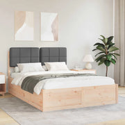Letto con Testiera Rivestita Grigio scuro 150 x 200 cm