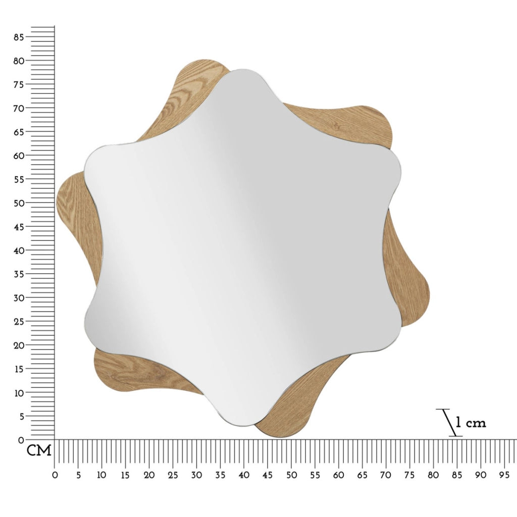 Specchio con Cornice VKH482, Marrone, MDF, 80x1x80 cm