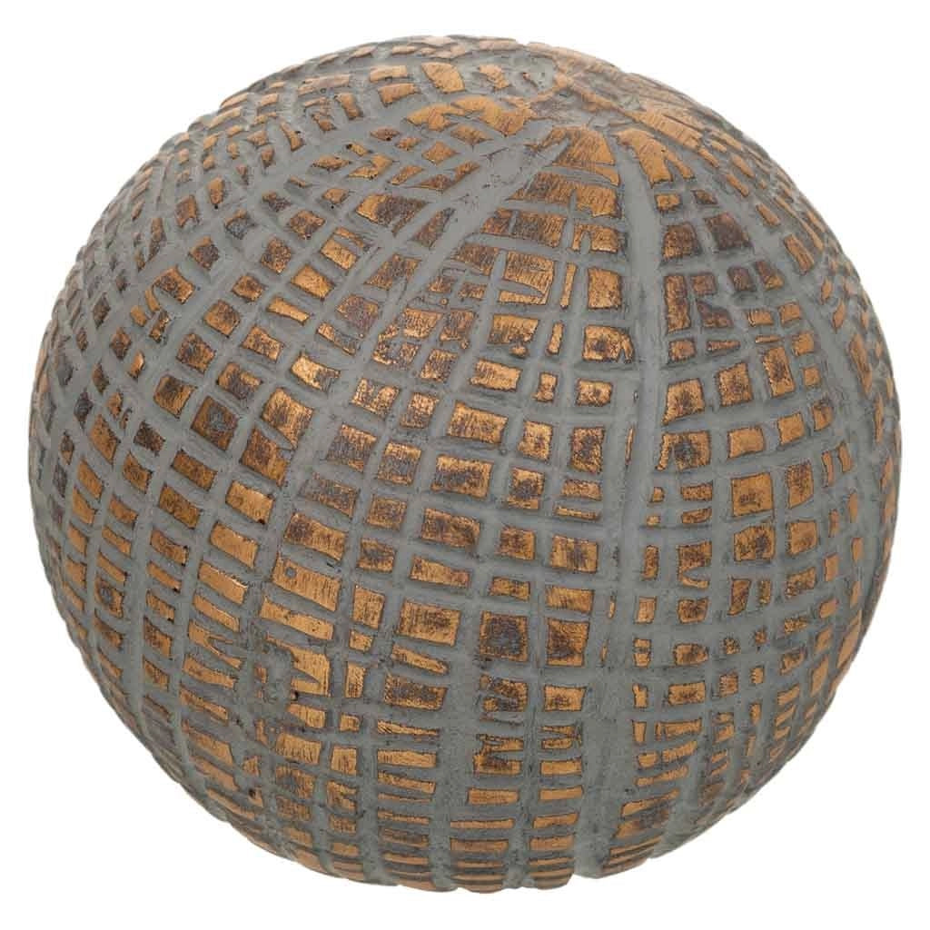 Sfera decorativa dorata in poliresina 8x8x8h