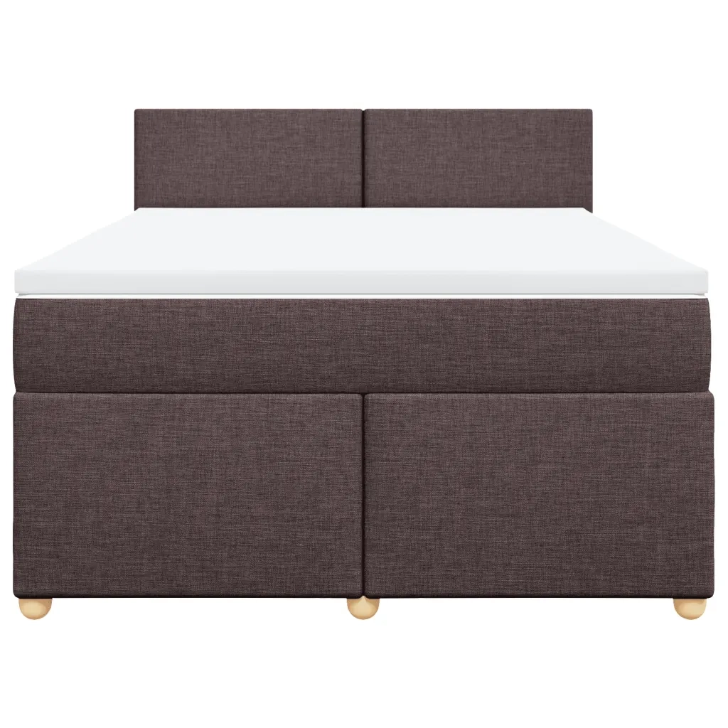 Giroletto a Molle con Materasso Marrone Scuro 160x200cm Tessuto