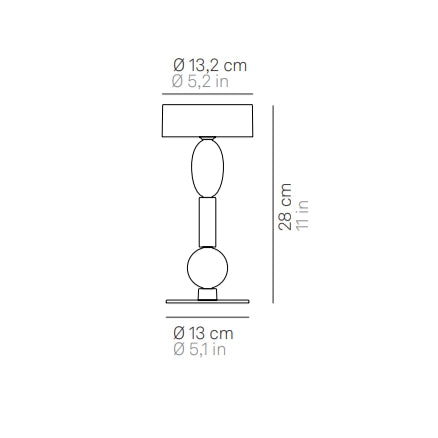 Zafferano Royal Family Wi-Fi - Lampada da Tavolo Led Ricaricabile Smart, Dimmer Touch, 36h Autonomia - Alluminio Foglia Oro e Vetro Soffiato