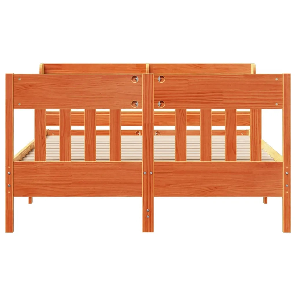 Letto senza Materasso Marrone Cera 150x200 cm in Legno di Pino 3307004