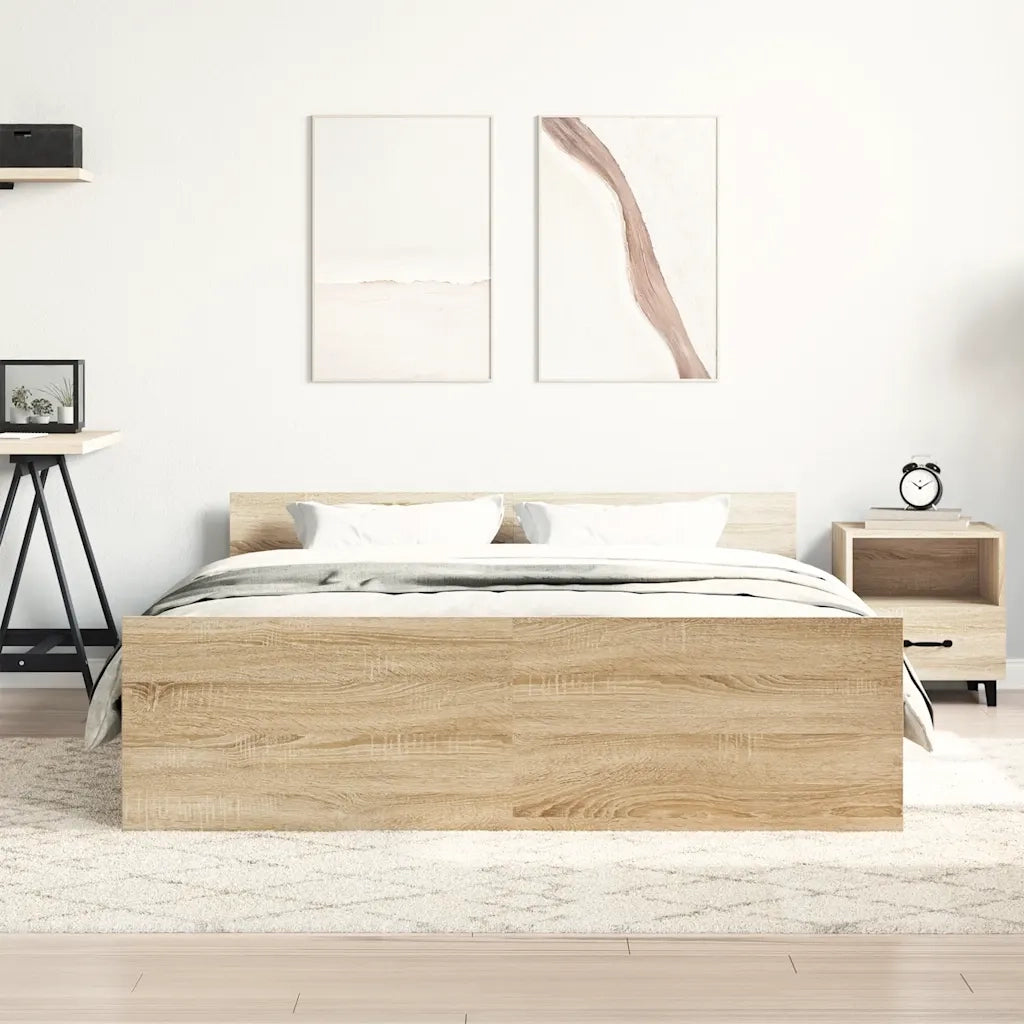 Giroletto con Testiera e Pediera Rovere Sonoma 150x200 cm 3203756