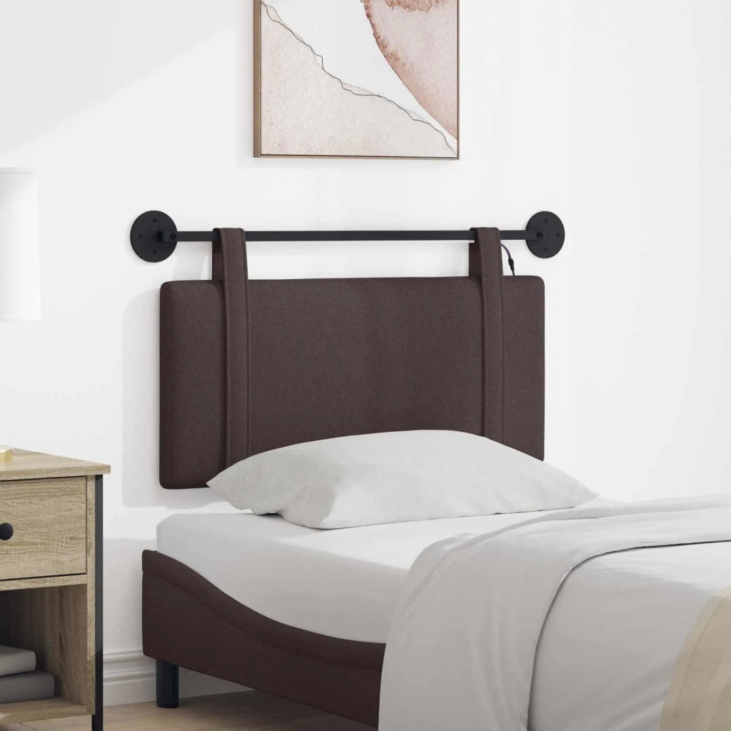 Testiera sospesa Con luce LED Marrone Scuro Tessuto 3423821