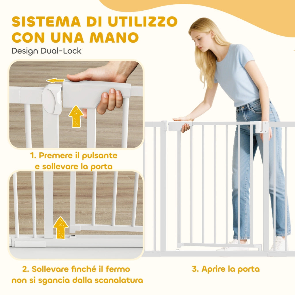 Cancello di Sicurezza per Bambini e Animali ¨C Minimal ¨C Bianco 76-102x76 cm