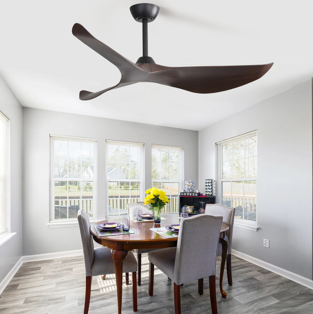 VENTILATORE DA SOFFITTO Reversibile 96 cm Nero in ABS senza illuminazione