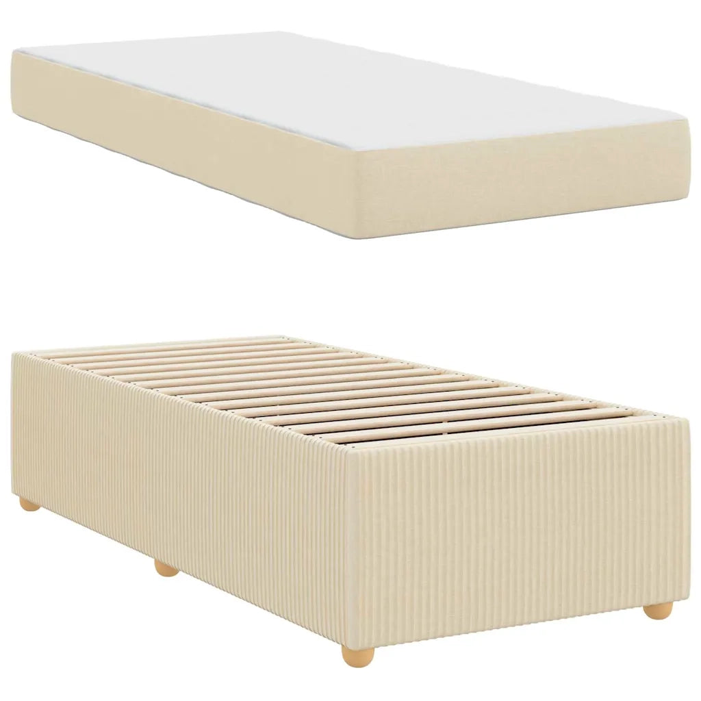 Struttura del letto con materasso Crema 90 x 190 cm Tessuto 3398332