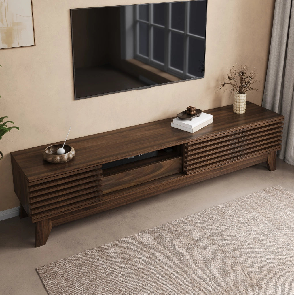 MOBILE TV 170x35x40 cm MDF Noce con Cassetto e Vani Aperti