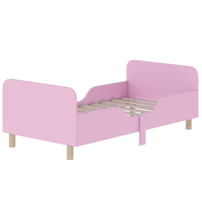 Letto per bambini 140x70 cm con sponde laterali in MDF e legno di pino rosa