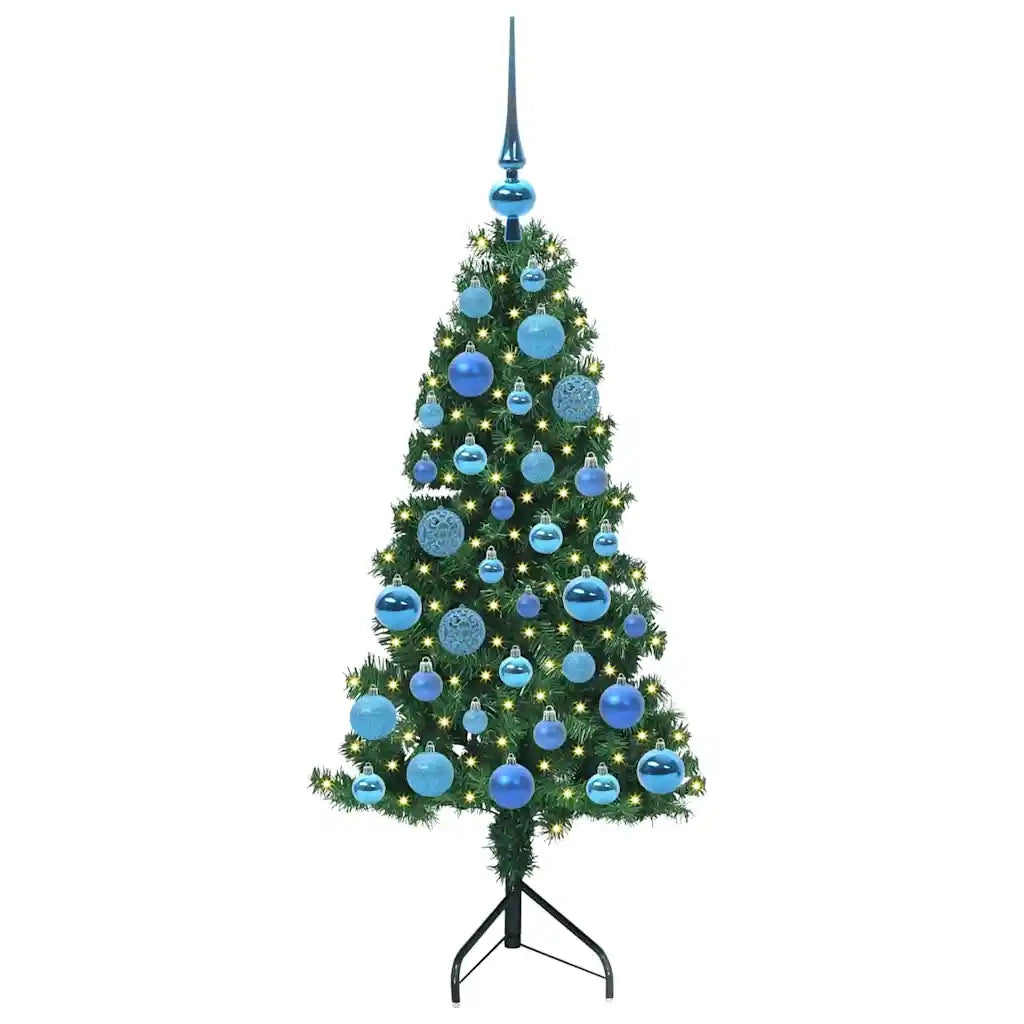 Albero di Natale Artificiale Angolare con 150 LED Verde 120 cm 3397248