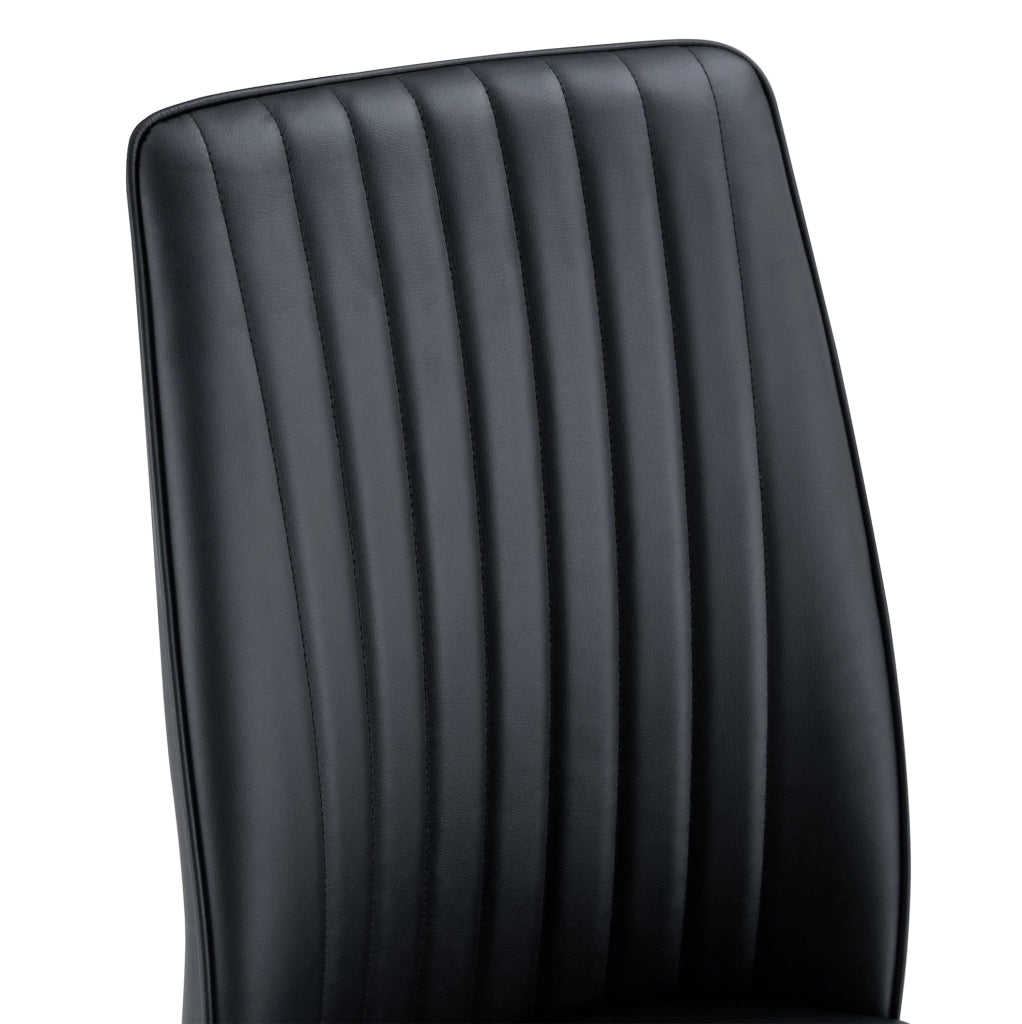 Set di 4 sedie da sala da pranzo 43 x 42,5 x 92,5 cm in similpelle nera e oro