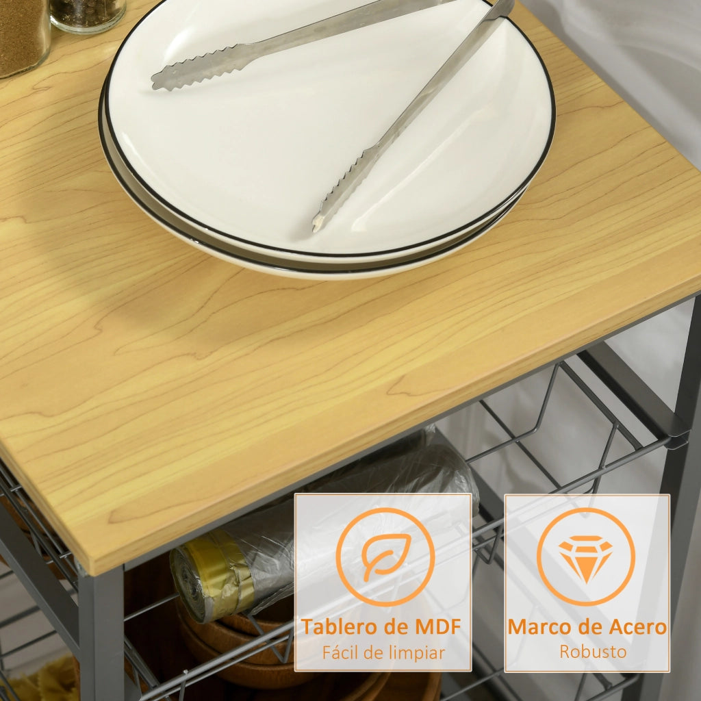 Carrello Multiuso per Cucina e Bagno ¨C zephmum ¨C 36,5x36,5x89 cm Argento