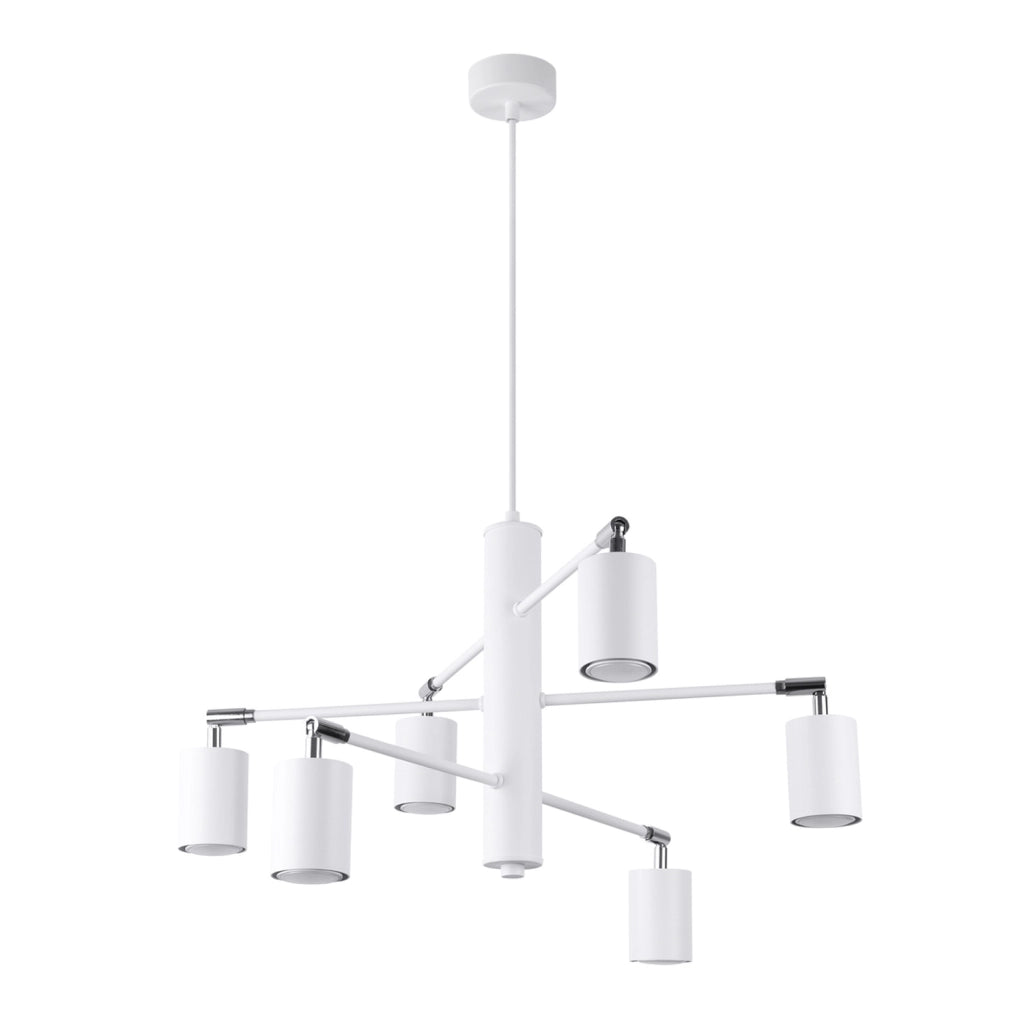 Lampada moderna in acciaio bianco a 6 luci LEMMI Bittersweet Shimmer GU10