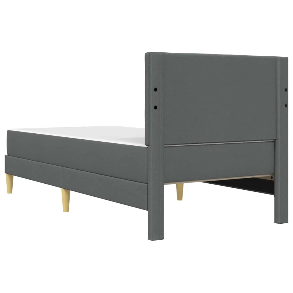 Letto singolo | Letto per adulti | Struttura letto con materasso Grigio scuro 100 x 200 cm Tessuto