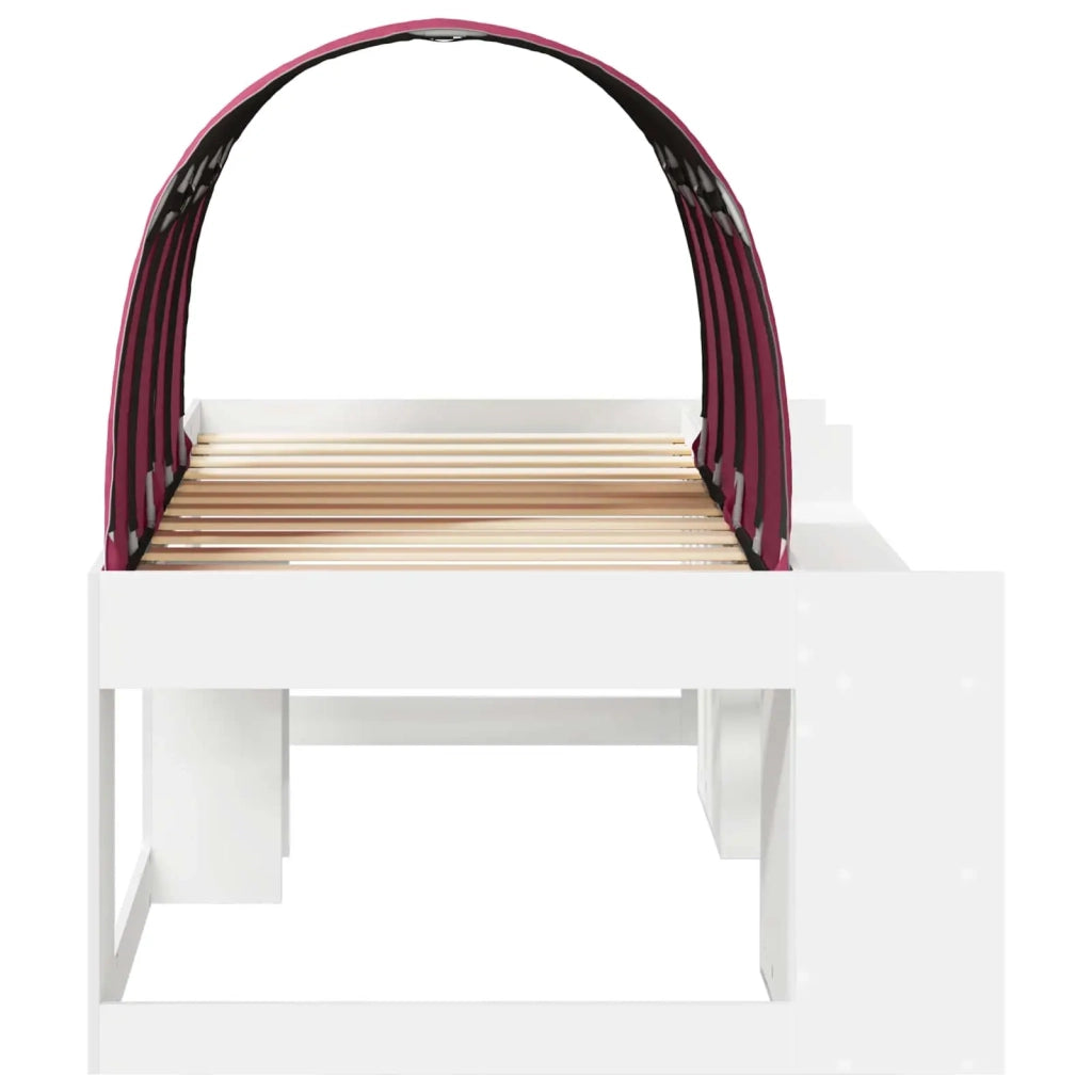 Letto con Tunnel 3 pz Bianco e Rosso Legno ingegnerizzato 3423609