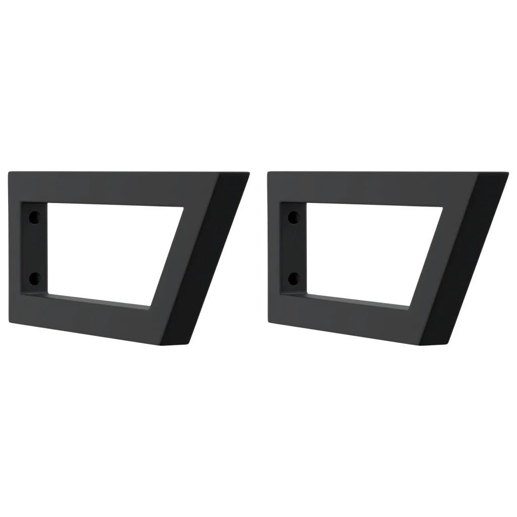 Reggimensole per Lavabo 2 pz Nere Trapezio in Acciaio 4007285