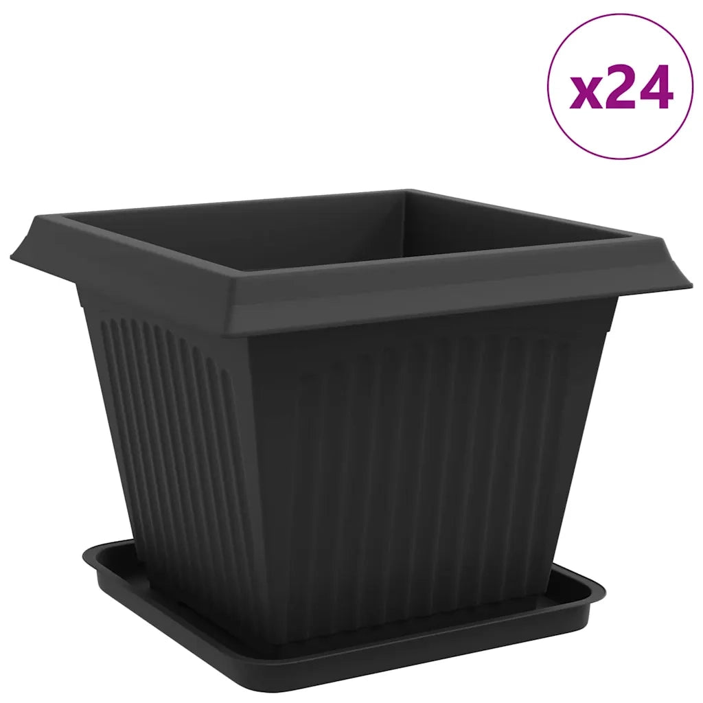 Vasi per Piante 24 pcs Nero 43 x 43 x 33,5 cm Plastica 3403317