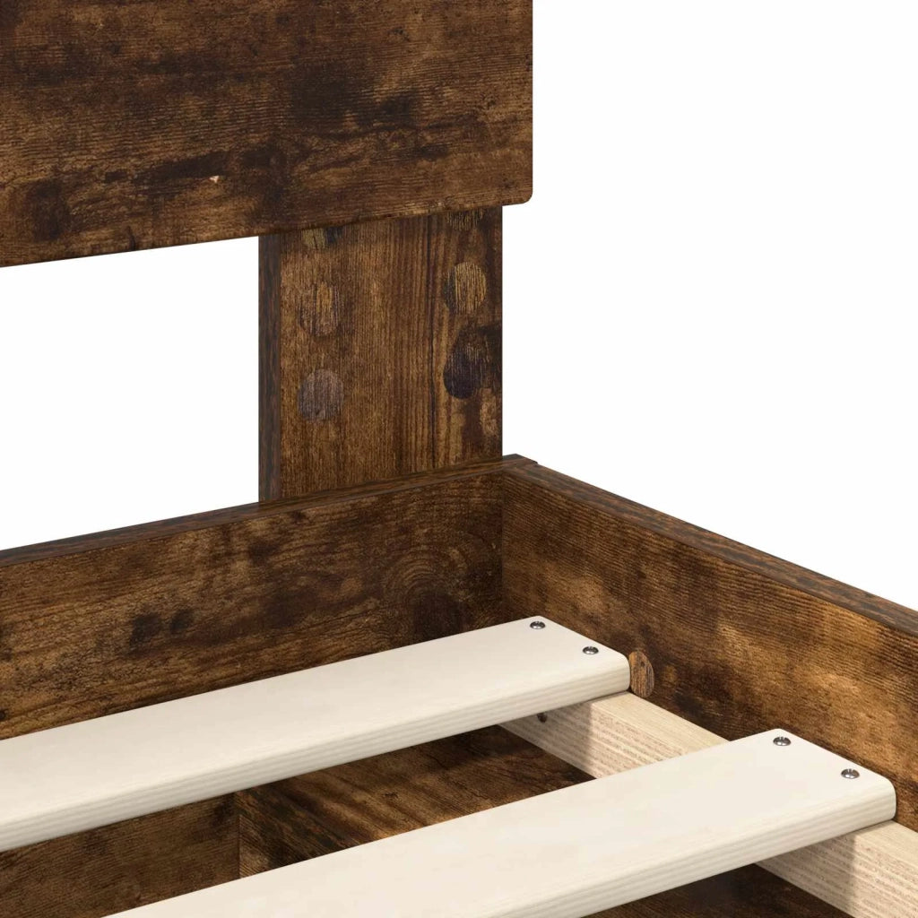 Struttura del letto Rovere fumé 100 x 200 cm Pino massello 3409394