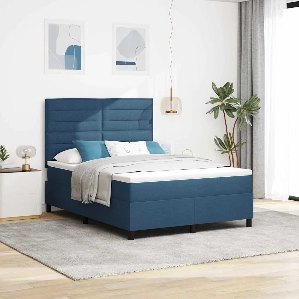 Letto a molle con materasso Blu 140 x 190 cm Tessuto 3339314