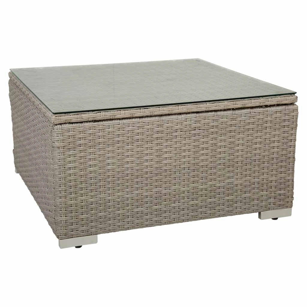 Set tavolo, divano, poltrona e poggiapiedi