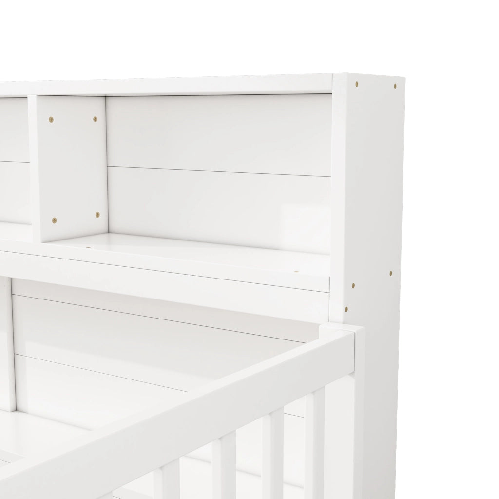Letto per bambini 140x200 cm con sponde e vani laterali
