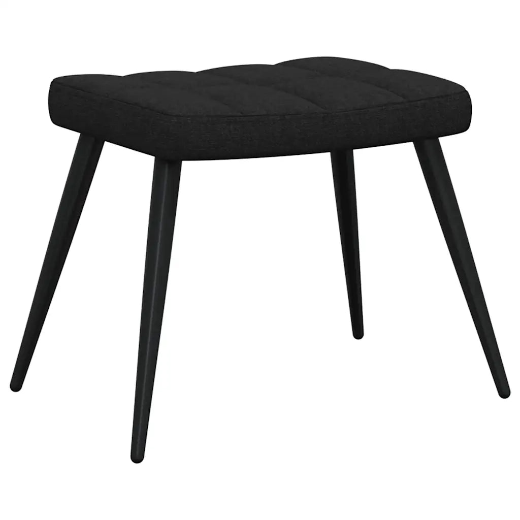 Poltrona | Sedia Relax con Sgabello Nero in Tessuto